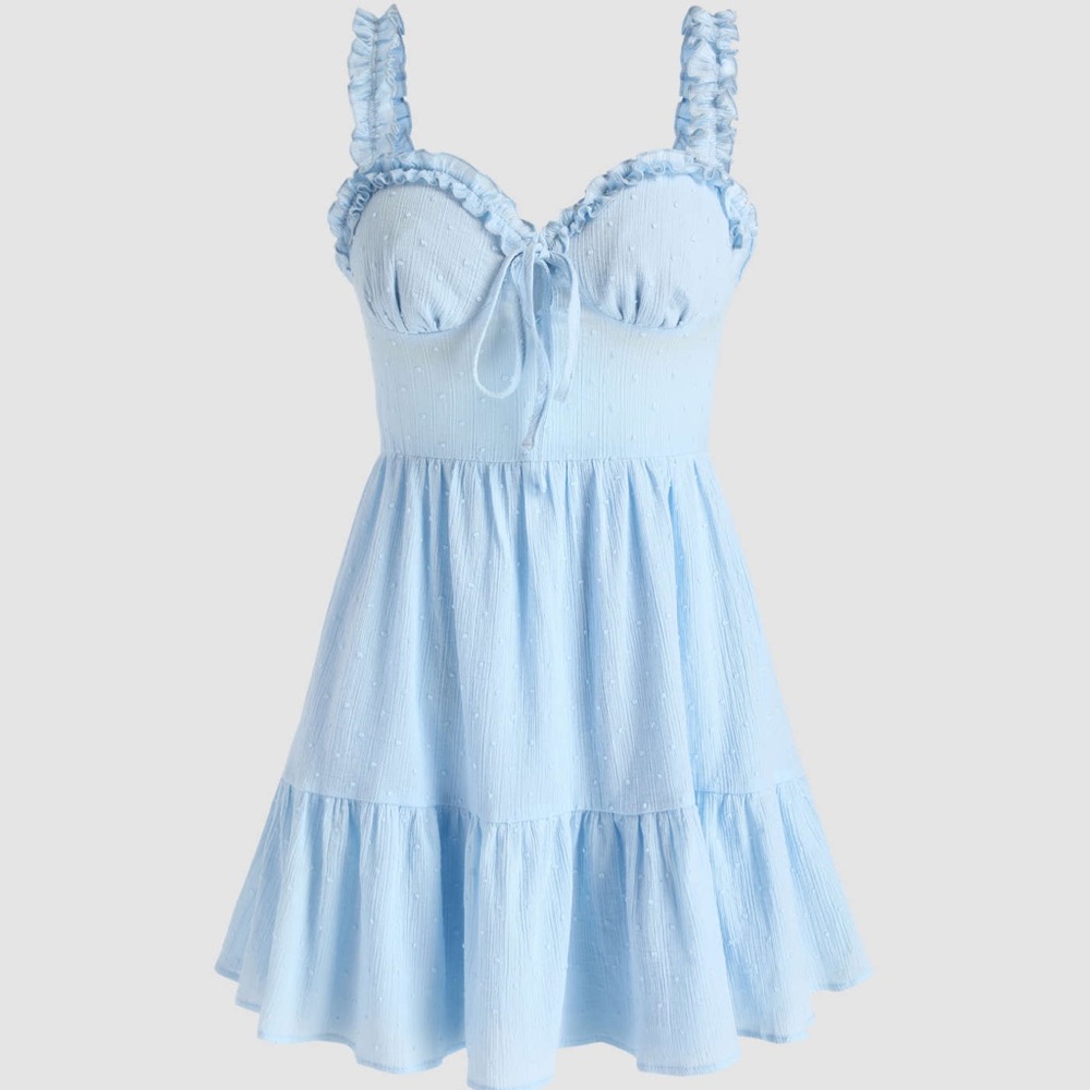 cider ruffle hem mini dress